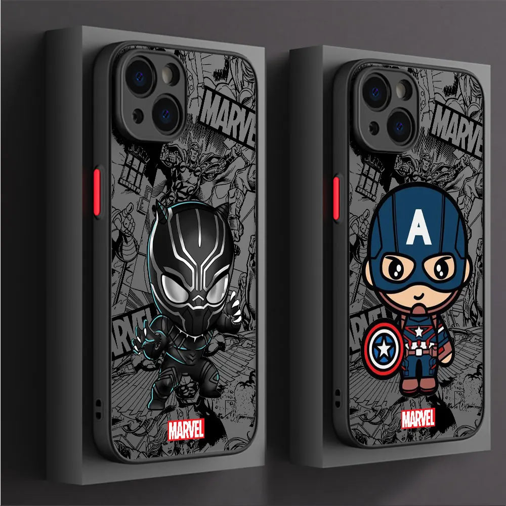 Cartoon Marvel Groot Spiderman Case for iPhone SE 12 Mini 13 Pro Max 14 Plus XS X 7 6S Plus 15 11 XR 8 Shockproof Armor Cover